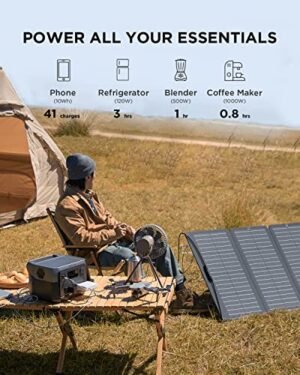 EF ECOFLOW RIVER 2 Max Solar Generator 512Wh Long-life LiFePO4 Portable Power Station& 160W Solar Panel For Home Backup Power, Camping & RVs 100% Charged In 60m With 3000+ Cycles & Up To 1000W Output - Hortense Travel