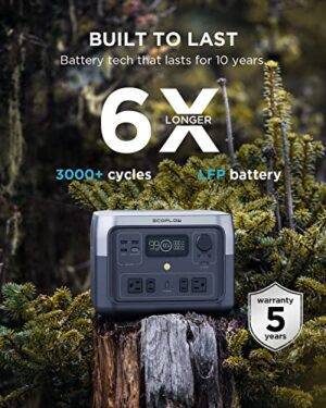 EF ECOFLOW Portable Power Station RIVER 2 Max, 512Wh LiFePO4 Battery/ 1 Hour Fast Charging, Up To 1000W Output Solar Generator (Solar Panel Optional) For Outdoor Camping/RVs/Home Use - Hortense Travel