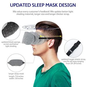 Mavogel Cotton Sleep Eye Mask - Updated Design Light Blocking Sleep Mask, Soft And Comfortable Night Eye Mask For Men Women, Eye Blinder For Travel/Sleeping/Shift Work, Includes Travel Pouch, Grey - Hortense Travel