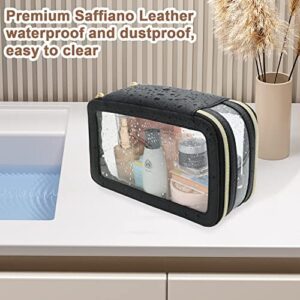 SAOQI Clear Makeup Bags, Waterproof Large Cosmetic Bags For Women Travel Toiletry Bag, Clear Makeup Organizer Bag With Zipper, Transparent MakeUp Case, Clear Toiletry Bags For Traveling, Gift For Wife - Hortense Travel