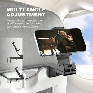 Universal In Flight Airplane Phone Holder Mount. Handsfree Phone Holder For Desk Tray With Multi-Directional Dual 360 Degree Rotation. Pocket Size Must Have Travel Essential Accessory For Flying - Hortense Travel