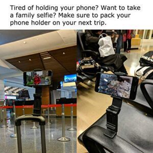 Universal In Flight Airplane Phone Holder Mount. Handsfree Phone Holder For Desk Tray With Multi-Directional Dual 360 Degree Rotation. Pocket Size Must Have Travel Essential Accessory For Flying - Hortense Travel