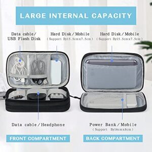 FYY Electronic Organizer, Travel Cable Organizer Bag Pouch Electronic Accessories Carry Case Portable Waterproof Double Layers All-in-One Storage Bag For Cable, Cord, Charger, Phone, Earphone Black - Hortense Travel