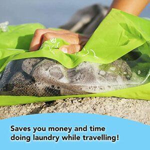 Scrubba Portable Wash Bag – Foldable Hand Washing Machine For Hotel And Travel – Light And Small Eco-friendly Camping Laundry Bag For Washing Clothes Anywhere - Hortense Travel