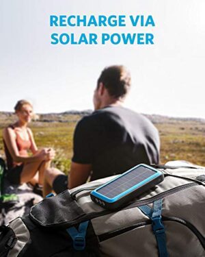 Anker PowerCore Solar 20000, 18W USB-C Power Bank 20,000 MAh With Dual Ports, Flashlight, IP65 Splash Proof And Dustproof For Outdoor Activities, Compatible With Smartphones And Other Devices - Hortense Travel