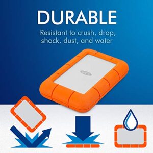 LaCie Rugged Mini 5TB External Hard Drive Portable HDD – USB 3.0/2.0 Compatible, Drop Shock Dust Rain Resistant Shuttle Drive, For Mac And Computer Desktop Workstation PC Laptop (STJJ5000400) - Hortense Travel