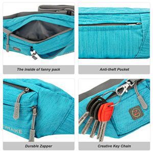Crossbody Fanny Pack For Women Men:Small Runners Belt Bag With Adjustable Strap - Fashion Water Resistant Waist Bag, Mini Bum Bag For Running Travel Hiking Carrying All Phones,By ZOMAKE(Light Blue) - Hortense Travel