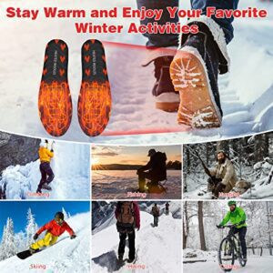 Riomza Rechargeable Heated Insoles - Electric Soft Foot Warmer Insoles With Accurate Temperature Remote Control Thermal USB Winter Work Boots Shoes Inserts For Women Men - Hortense Travel